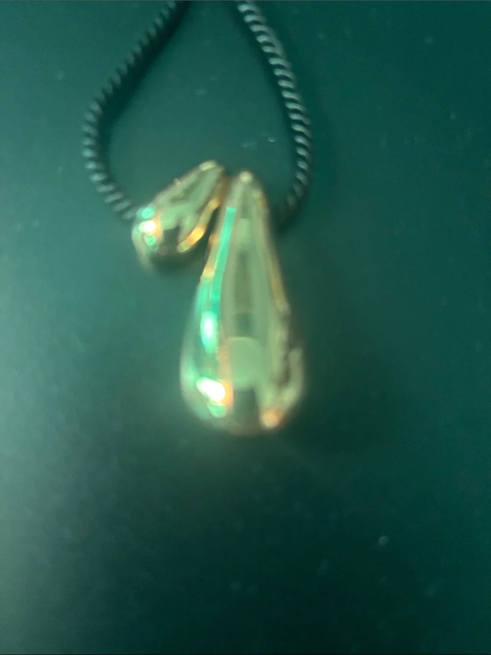 Madewell Gold Teardrop Pendant Necklace on Black Cord - NWOT - Picture 3 of 3